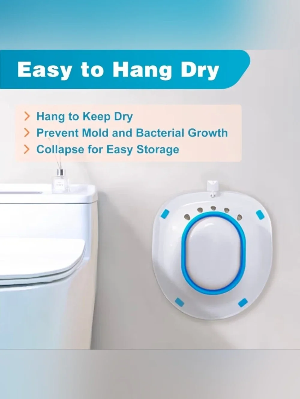 New Collapsible Sitz Bath for Toilet Seat